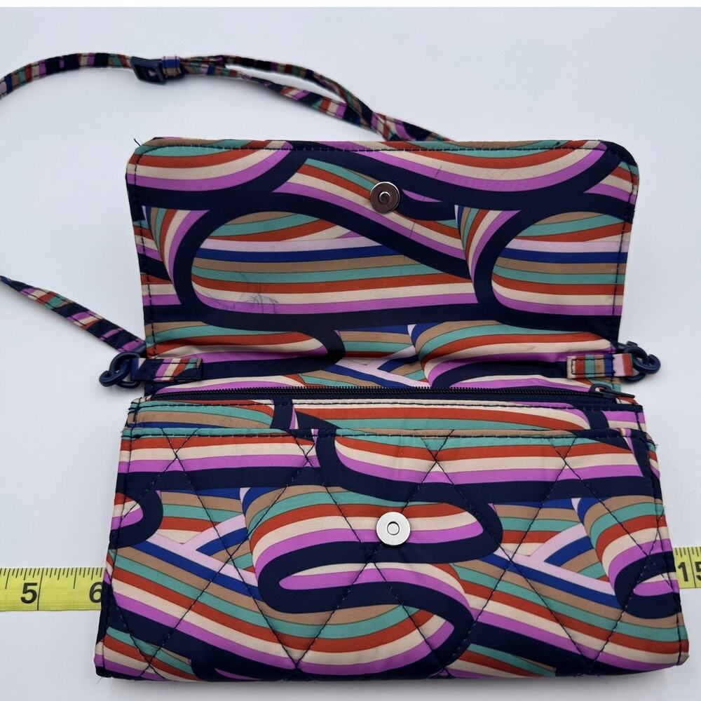 Vera Bradley Essentials Y2K Retro Ribbons Bi Fold Wallet Crossbody Colorful - Picture 4 of 9